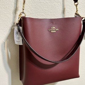 NWT Coach Mollie Snake Wine Bucket Bag